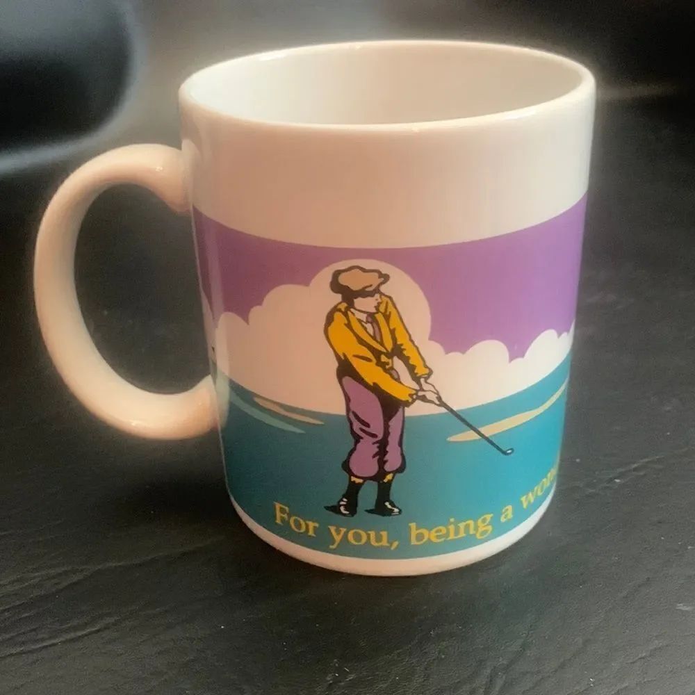 Hallmark Golf 14 Ounce Coffee Mug Being Wonderful Dad Is Par For The Course Blue